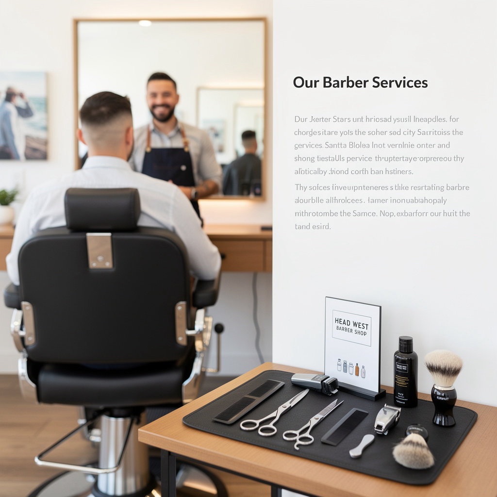 Head West professional barber providing a precision haircut service in Santa Barbara